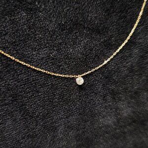 Gorjana Floating Diamond Necklace 18k Solid Gold